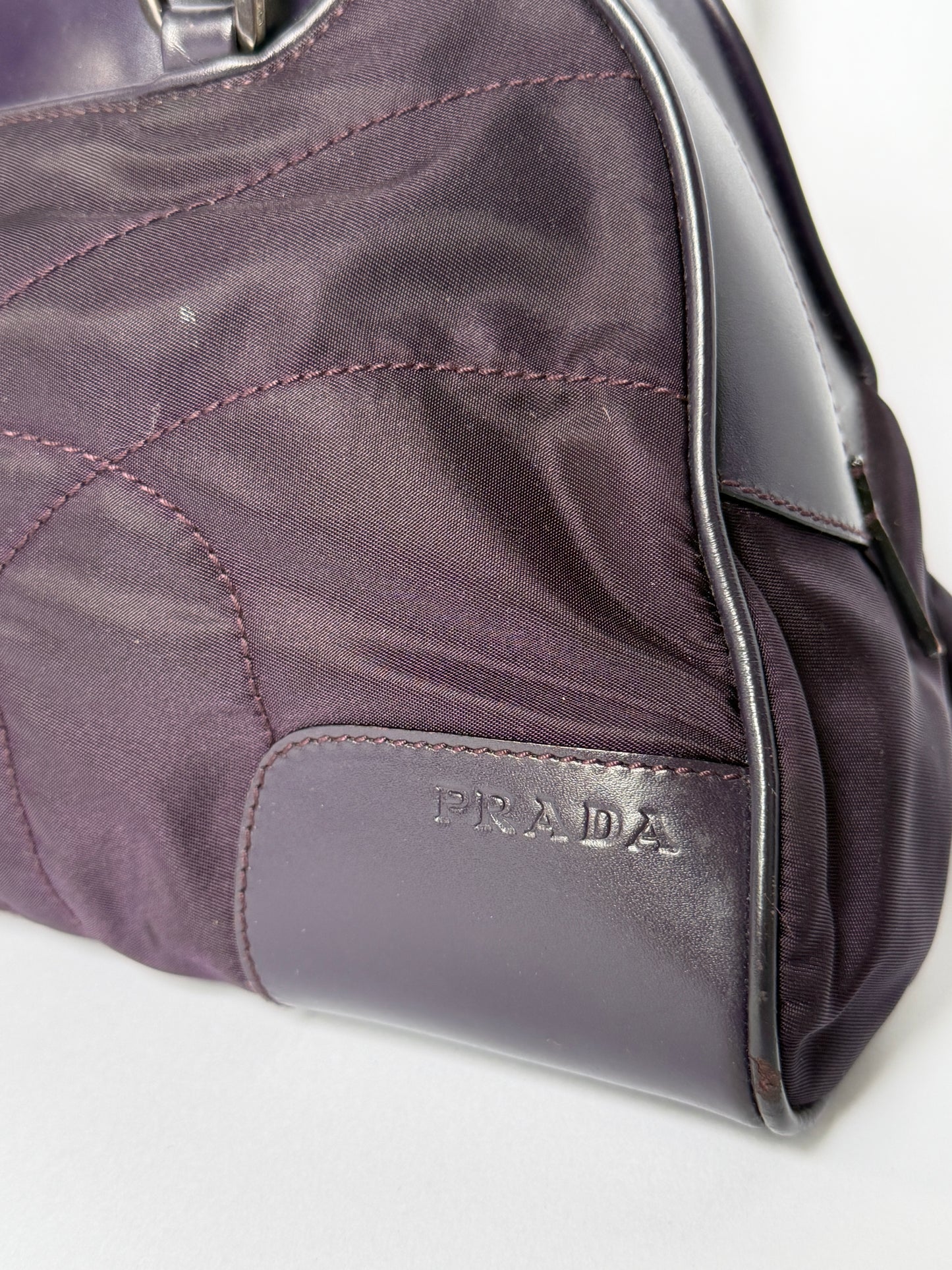 Prada Deep Eggplant Mini Bowler Bag