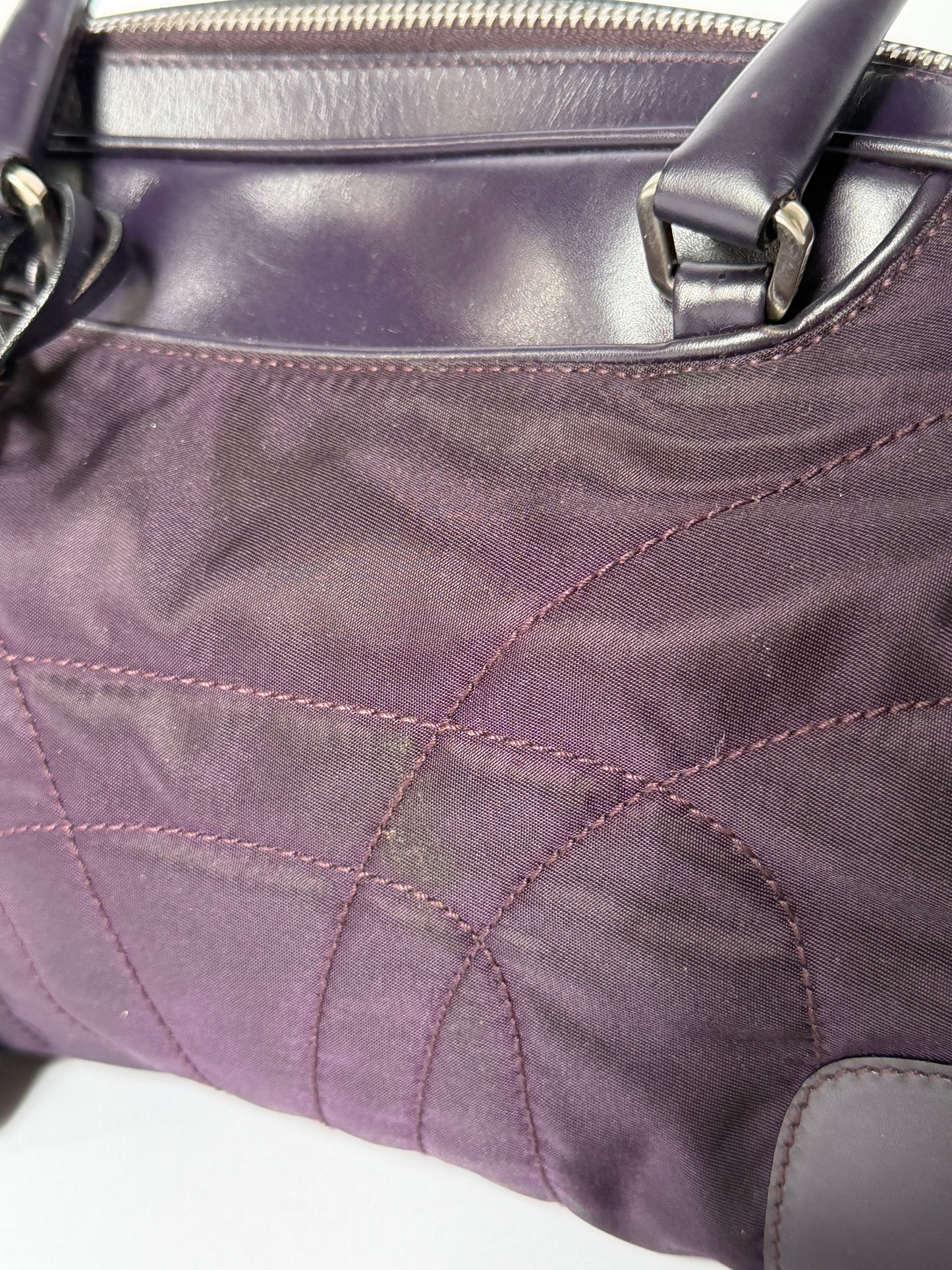 Prada Deep Eggplant Mini Bowler Bag