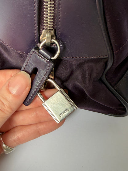 Prada Deep Eggplant Mini Bowler Bag