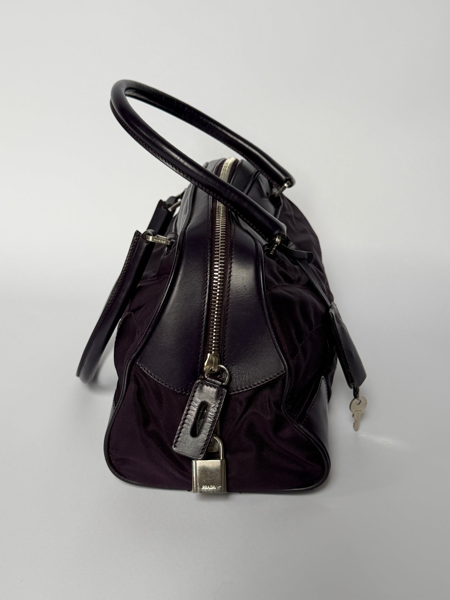 Prada Deep Eggplant Mini Bowler Bag