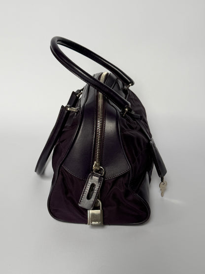 Prada Deep Eggplant Mini Bowler Bag