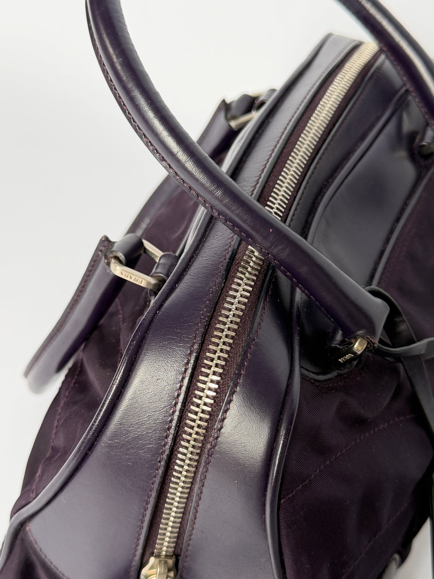Prada Deep Eggplant Mini Bowler Bag