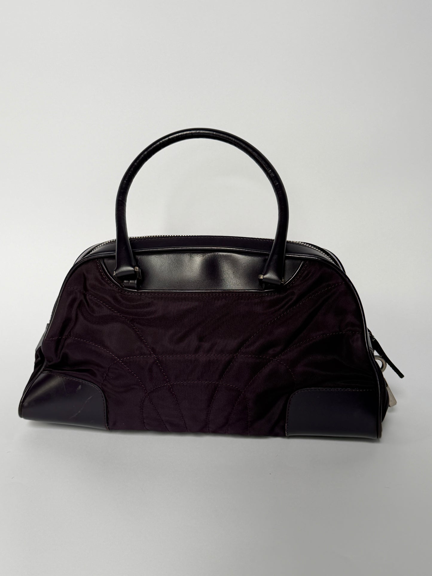 Prada Deep Eggplant Mini Bowler Bag