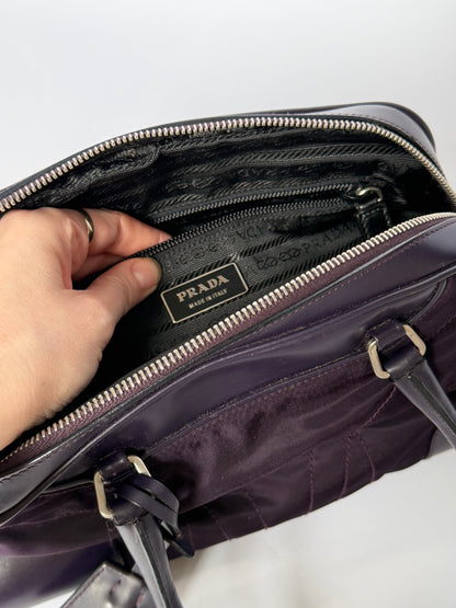 Prada Deep Eggplant Mini Bowler Bag