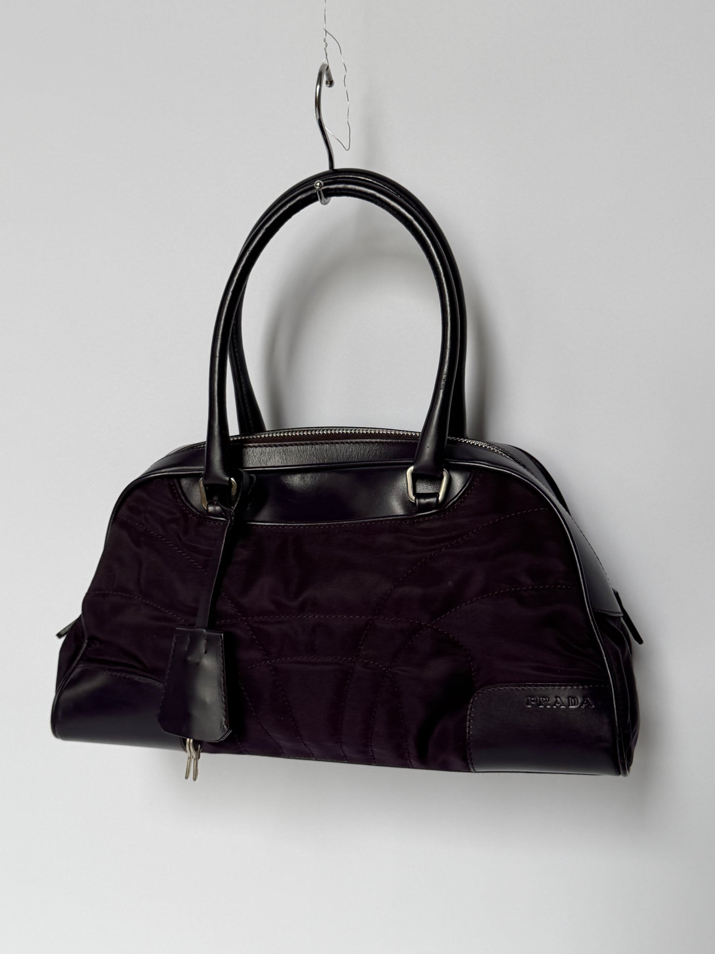 Prada Deep Eggplant Mini Bowler Bag