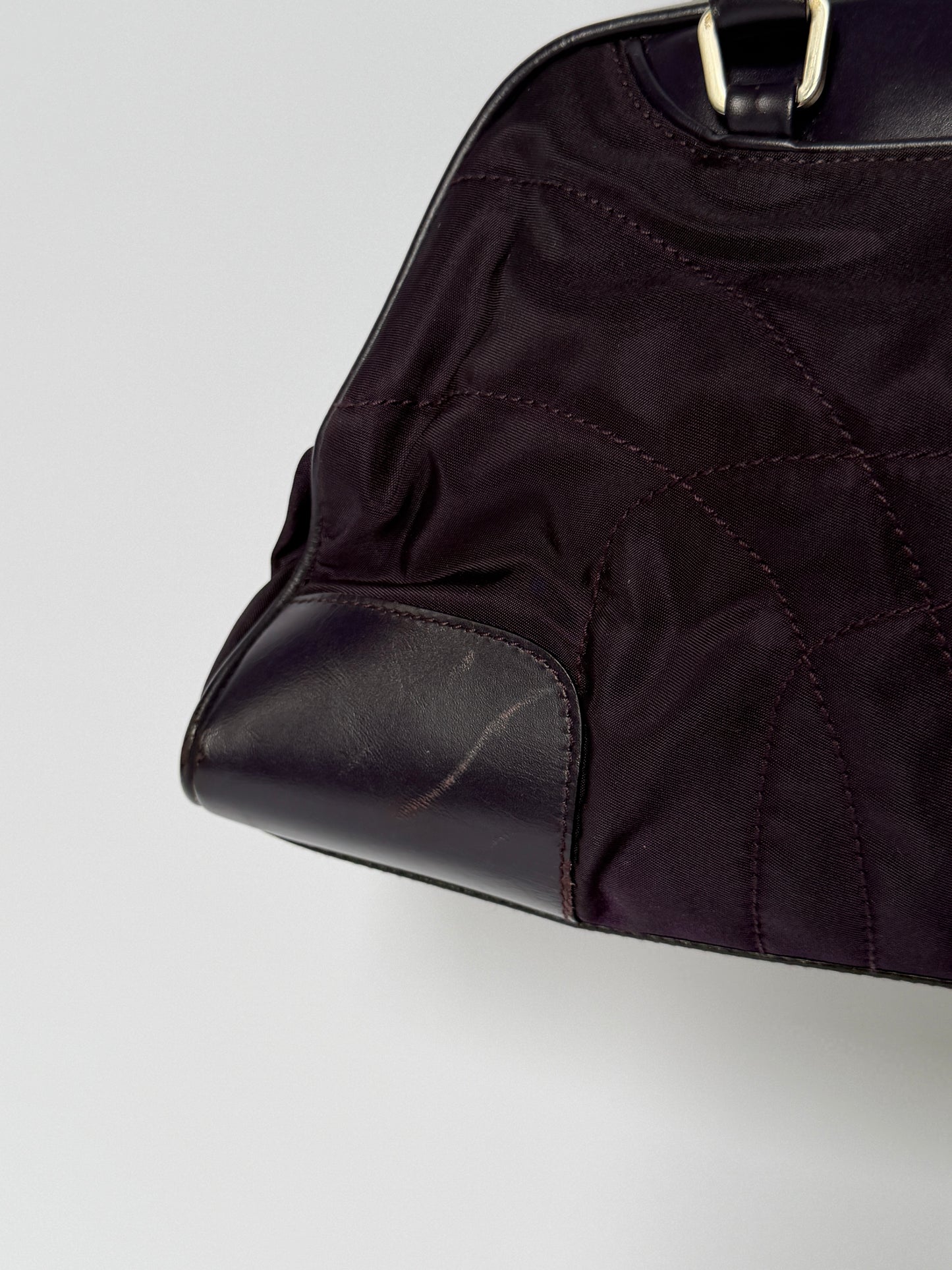 Prada Deep Eggplant Mini Bowler Bag