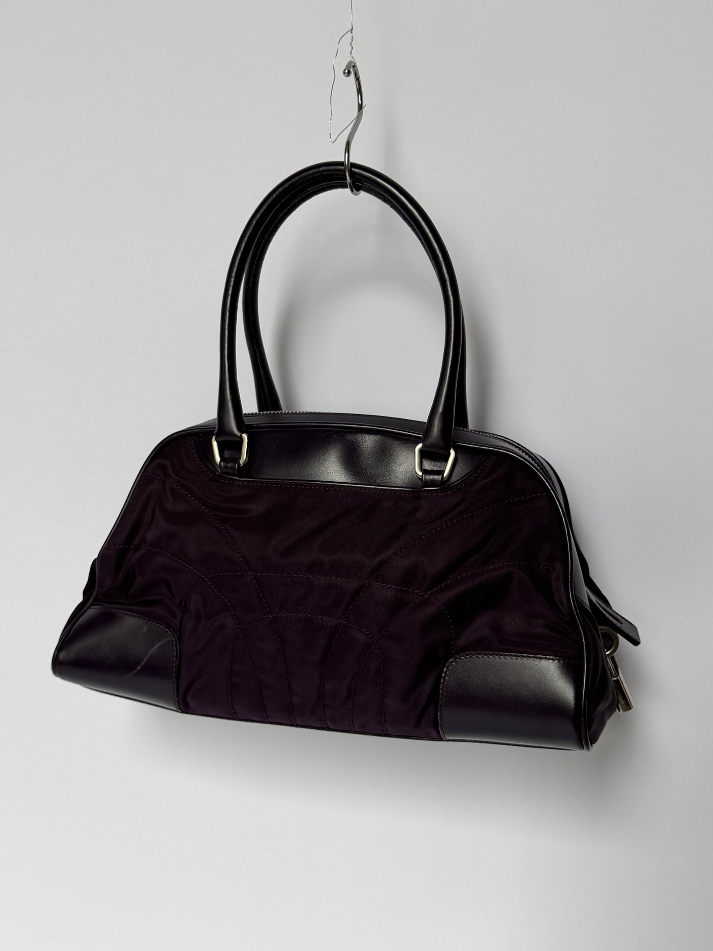 Prada Deep Eggplant Mini Bowler Bag