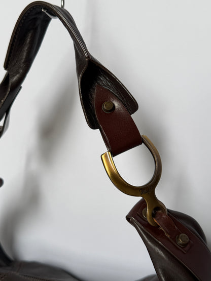 Italian Brown Leather Equestrian Bag