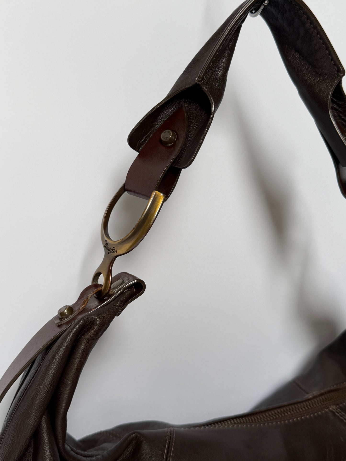 Italian Brown Leather Equestrian Bag