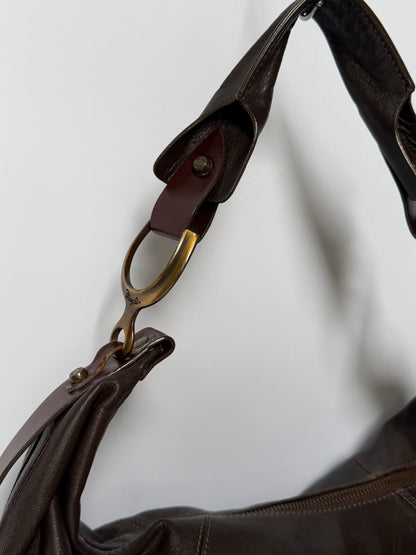 Italian Brown Leather Equestrian Bag