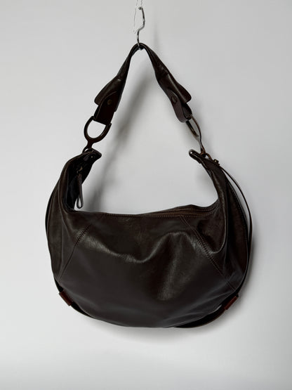 Italian Brown Leather Equestrian Bag