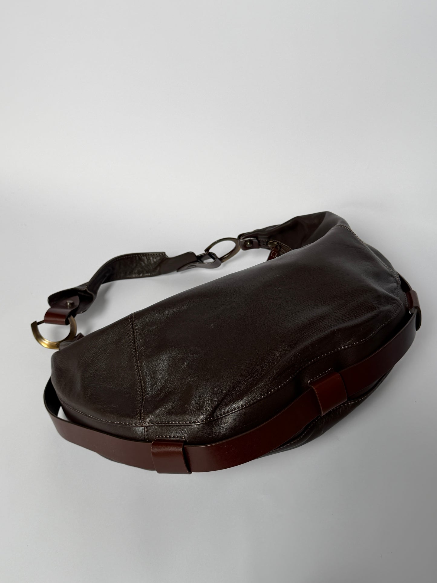 Italian Brown Leather Equestrian Bag