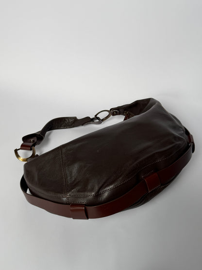 Italian Brown Leather Equestrian Bag
