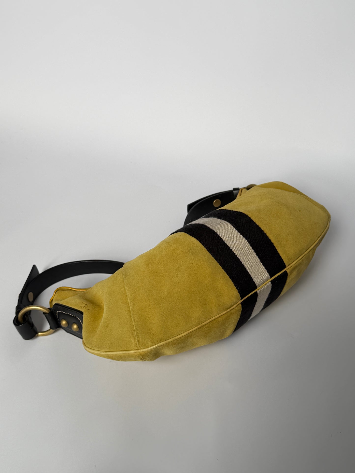 Bally Trainspotting Yellow Suede Hobo Bag