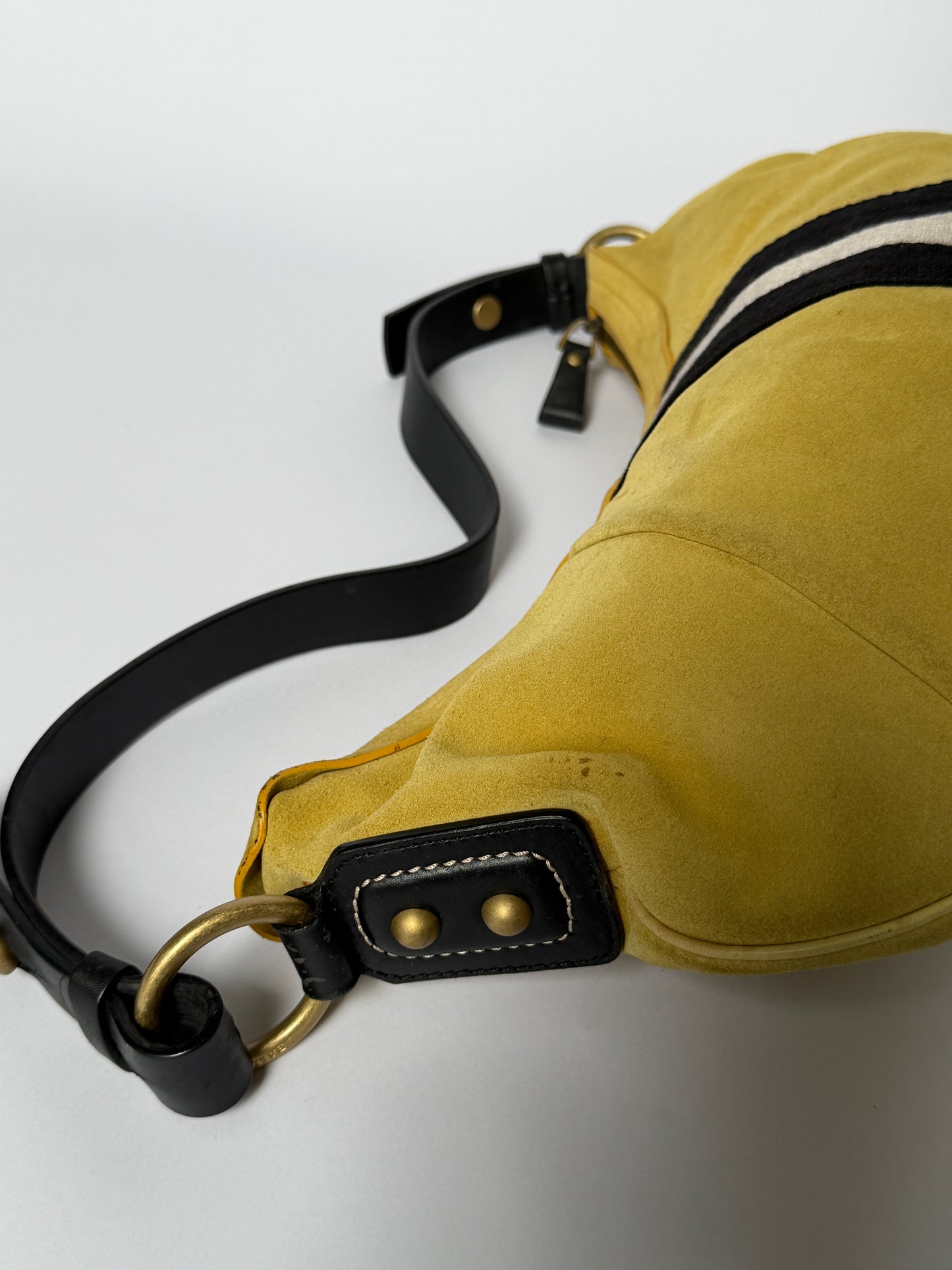 Bally Trainspotting Yellow Suede Hobo Bag