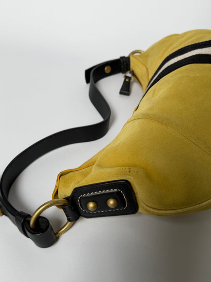 Bally Trainspotting Yellow Suede Hobo Bag