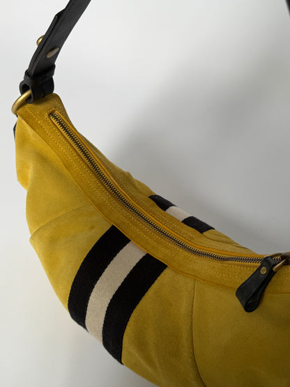 Bally Trainspotting Yellow Suede Hobo Bag