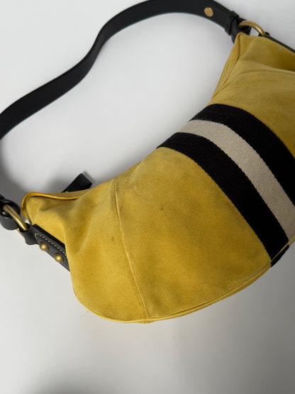 Bally Trainspotting Yellow Suede Hobo Bag