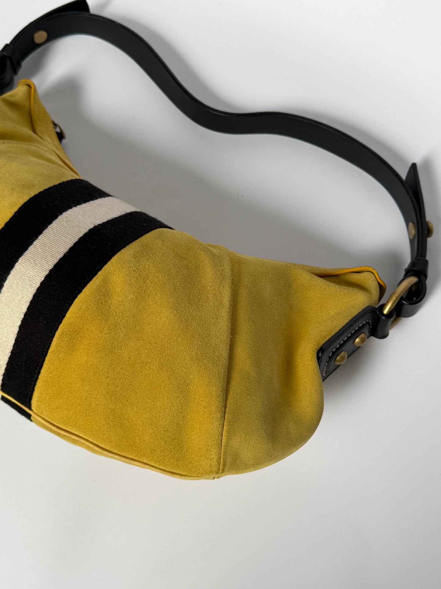 Bally Trainspotting Yellow Suede Hobo Bag