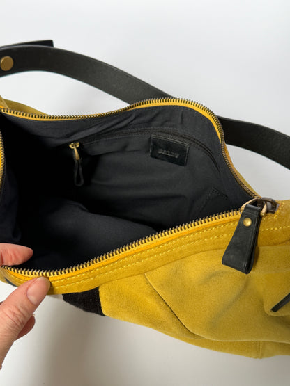 Bally Trainspotting Yellow Suede Hobo Bag