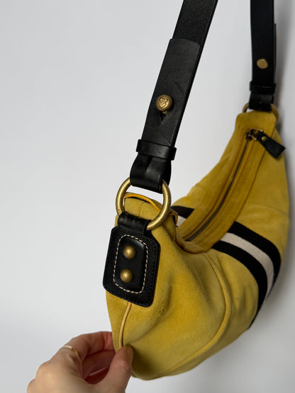 Bally Trainspotting Yellow Suede Hobo Bag