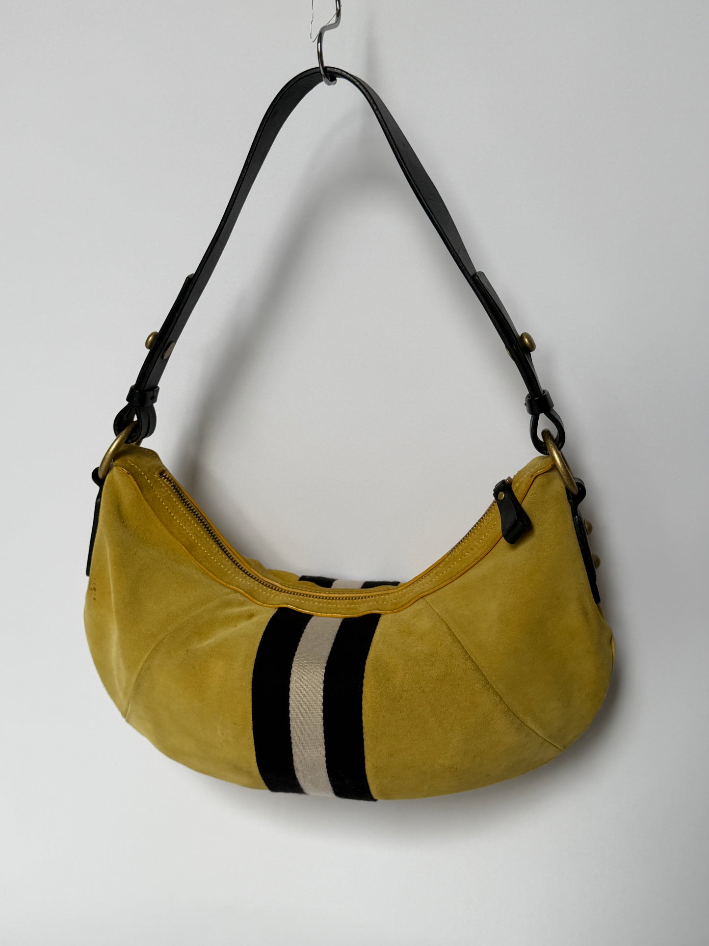 Bally Trainspotting Yellow Suede Hobo Bag