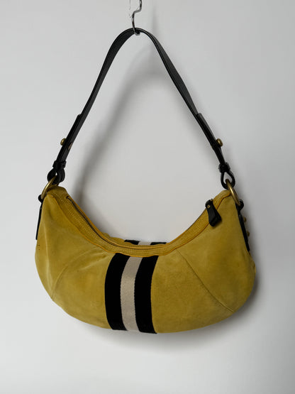 Bally Trainspotting Yellow Suede Hobo Bag