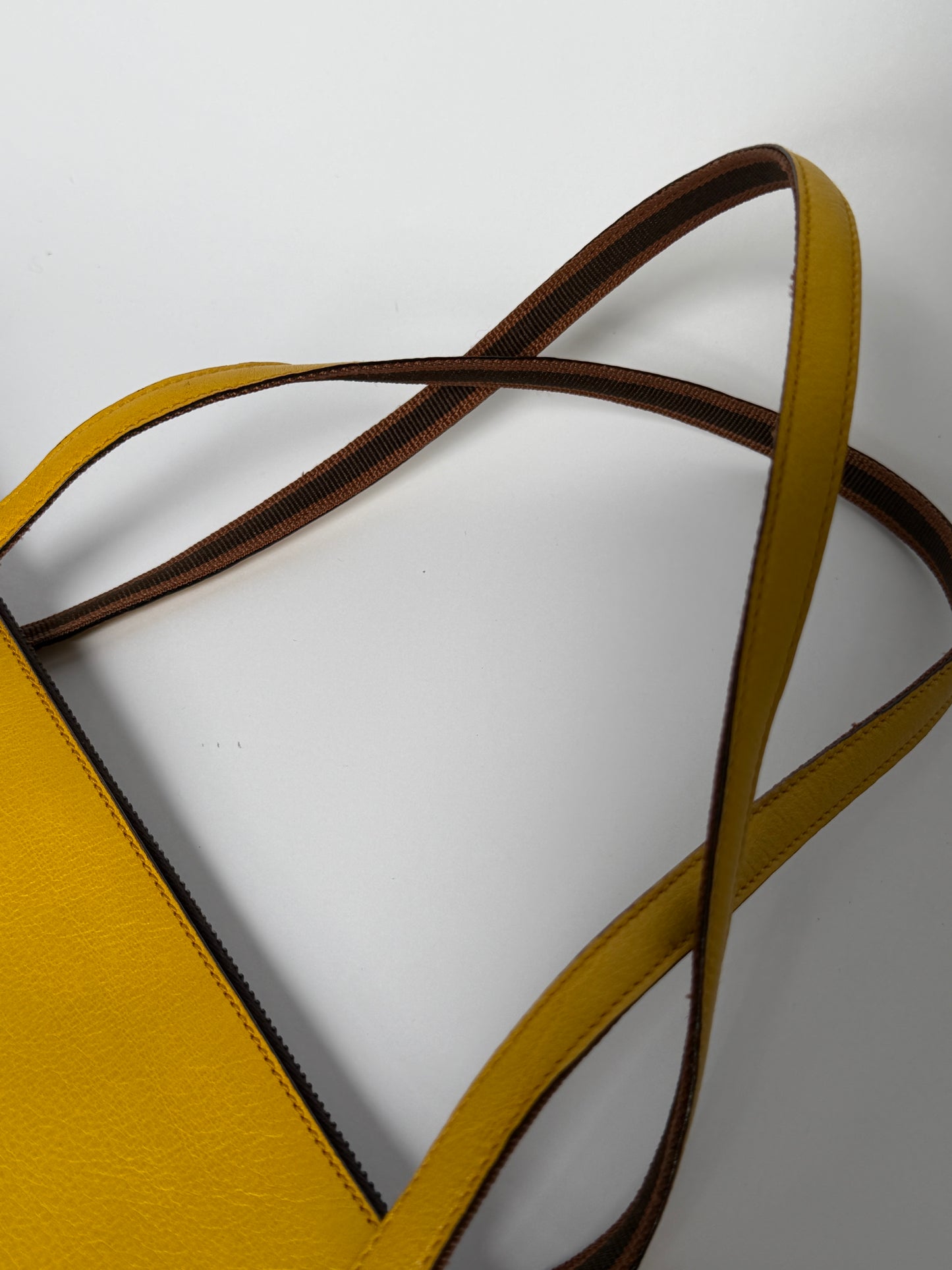 Miu Miu Vintage Yellow East-West Leather Tote