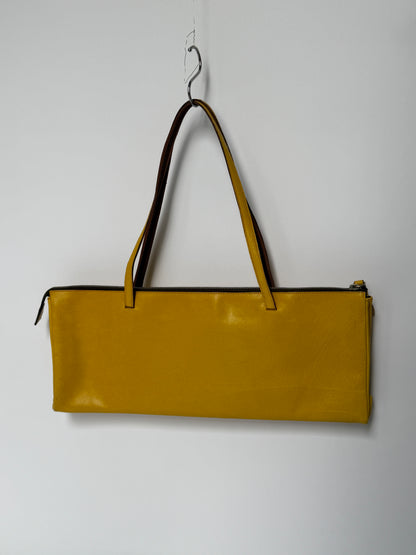 Miu Miu Vintage Yellow East-West Leather Tote