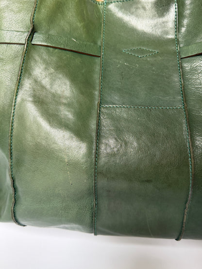 Forest Green Leather Padlock Tote