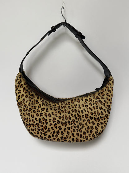 Leopard Pony Hair Crescent Shoulder Bag