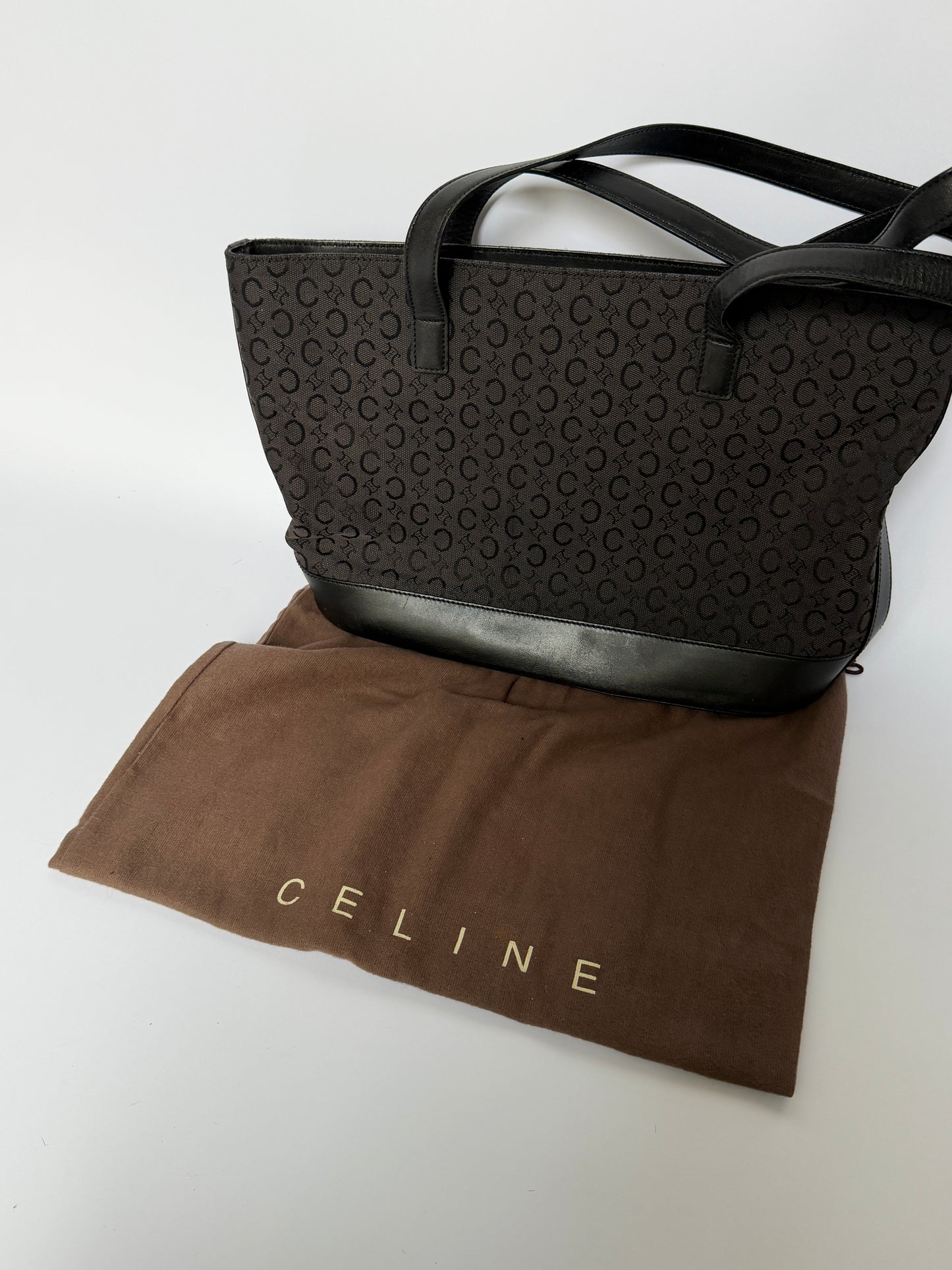 Vintage Céline Monogram Canvas & Leather Bag