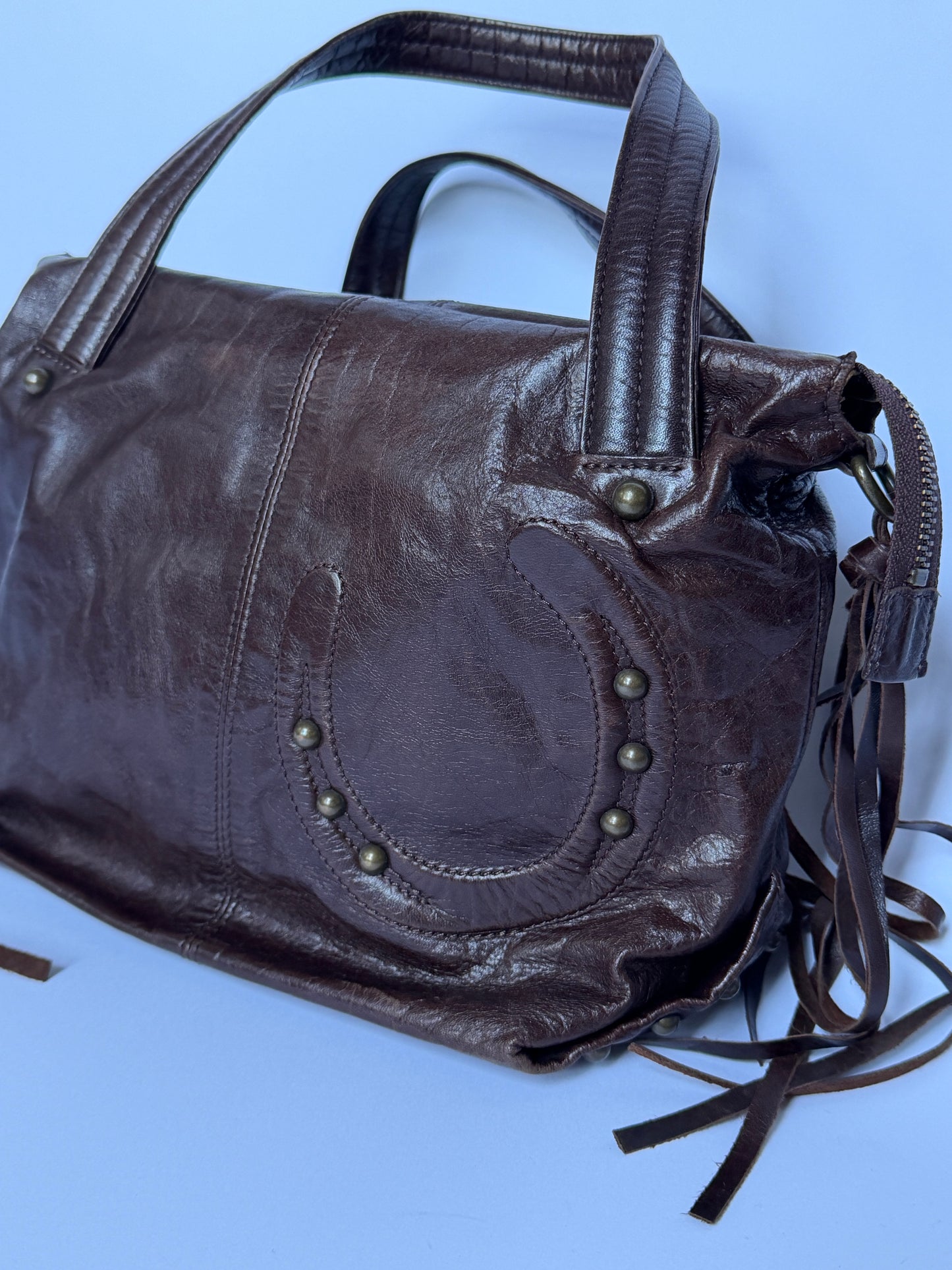 Dakota Japan Leather Horseshoe Fringe Bag