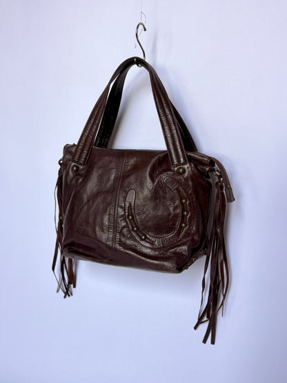 Dakota Japan Leather Horseshoe Fringe Bag