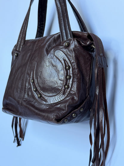 Dakota Japan Leather Horseshoe Fringe Bag