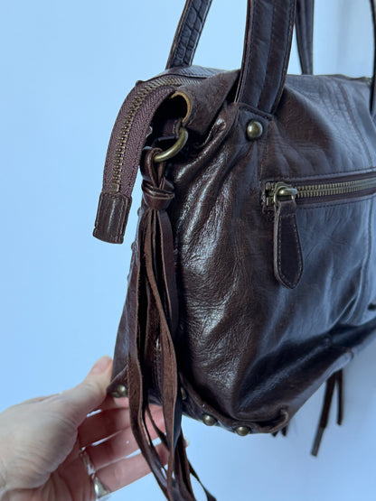 Dakota Japan Leather Horseshoe Fringe Bag
