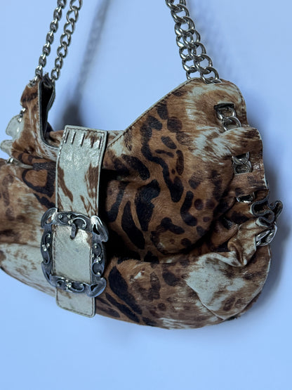 Italian Animal Print Chain Bag