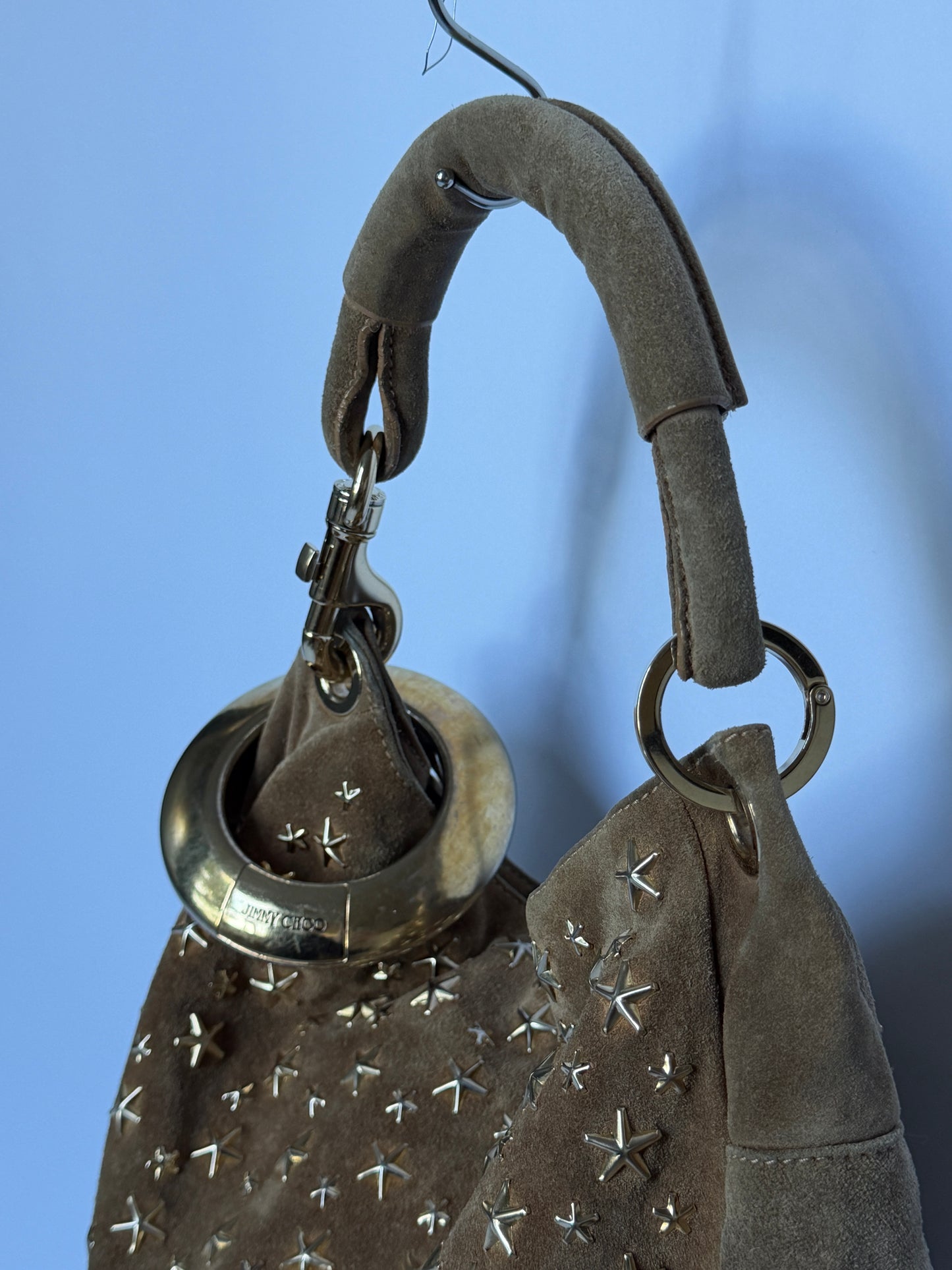 Jimmy Choo Sky Suede Bangle Hobo Bag
