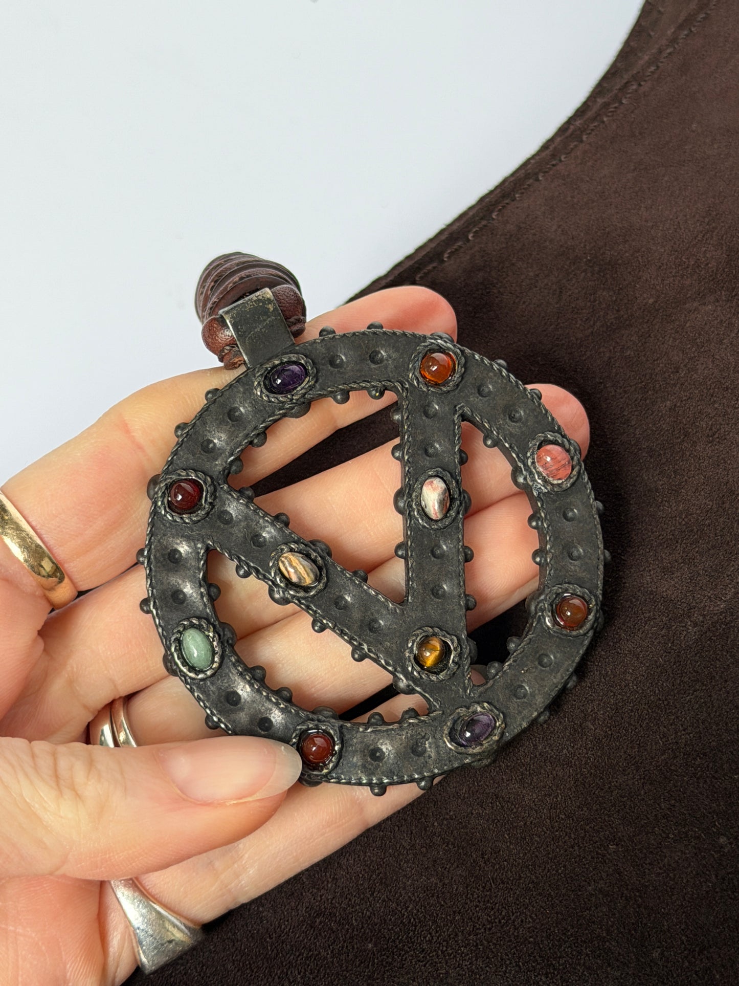 Valentino Garavani Gemstone Suede Crescent Bag