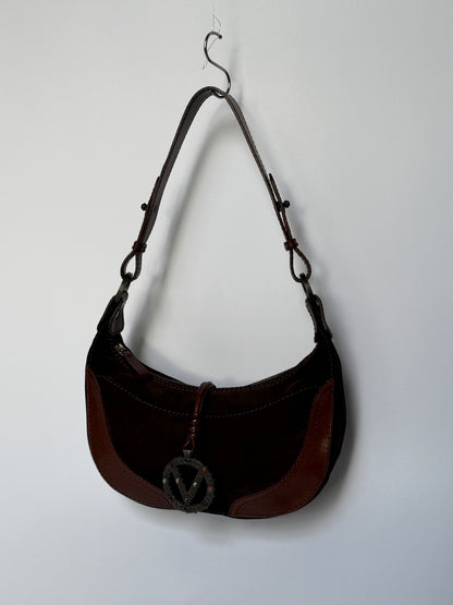 Valentino Garavani Gemstone Suede Crescent Bag