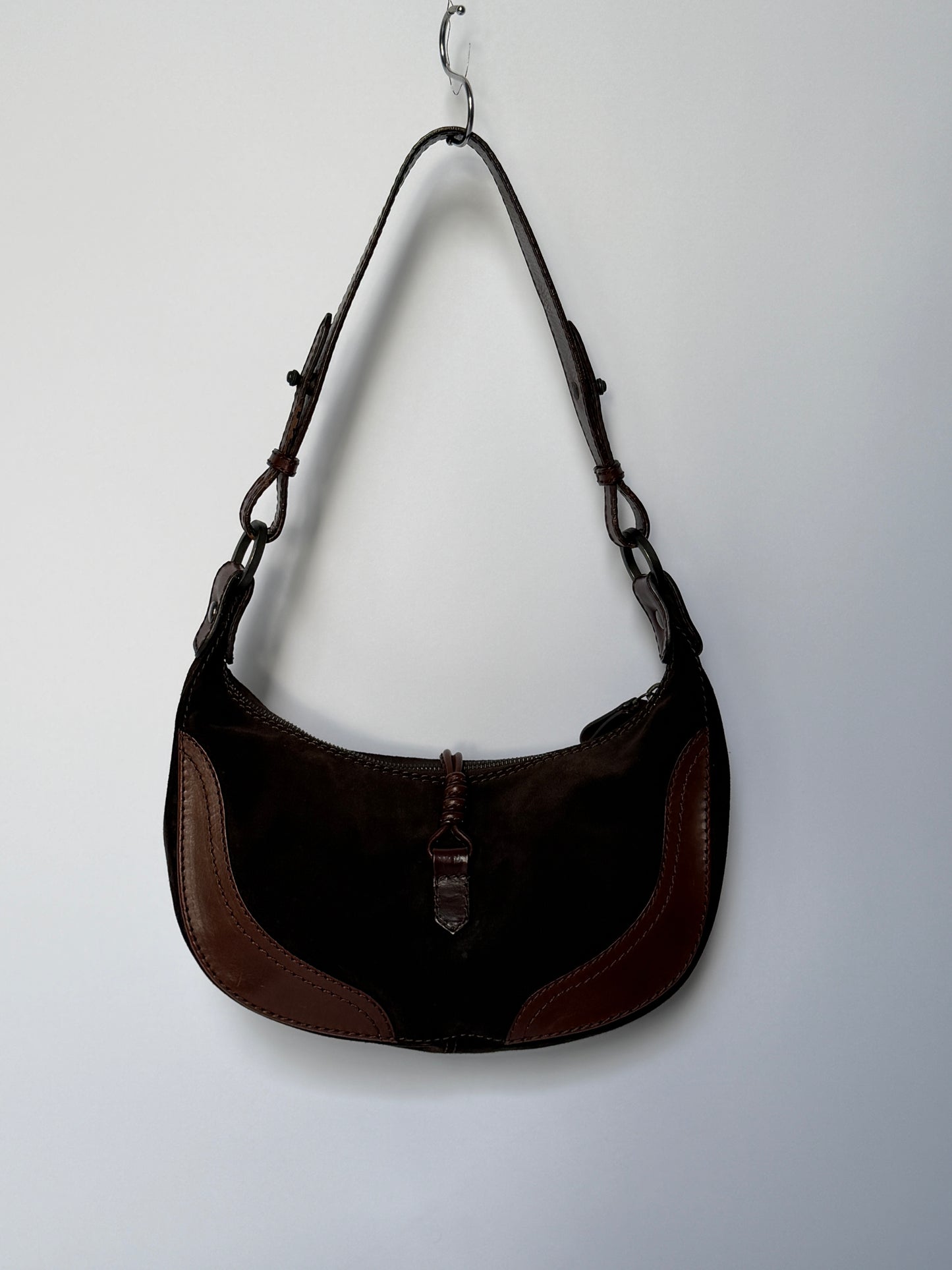 Valentino Garavani Gemstone Suede Crescent Bag