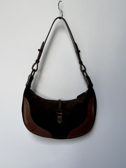 Valentino Garavani Gemstone Suede Crescent Bag