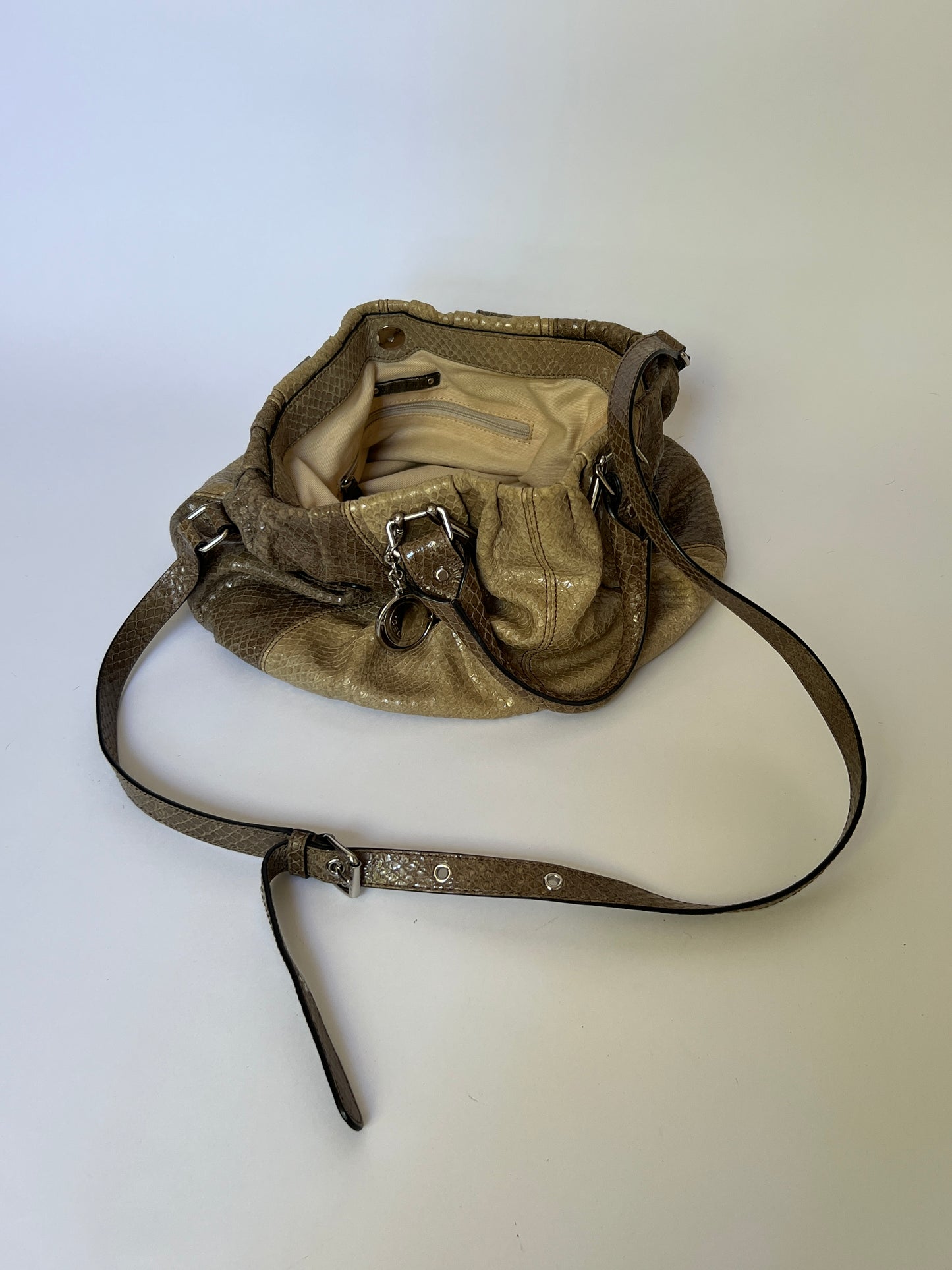 Celine Python-Embossed High Gloss Hobo Bag