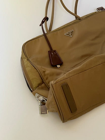 Prada Tessuto Nylon Lock & Key Shoulder Bag