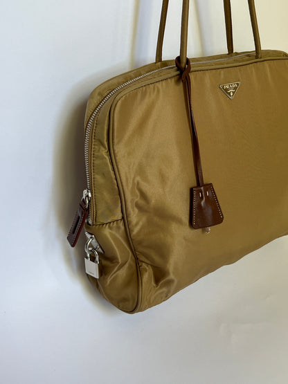 Prada Tessuto Nylon Lock & Key Shoulder Bag