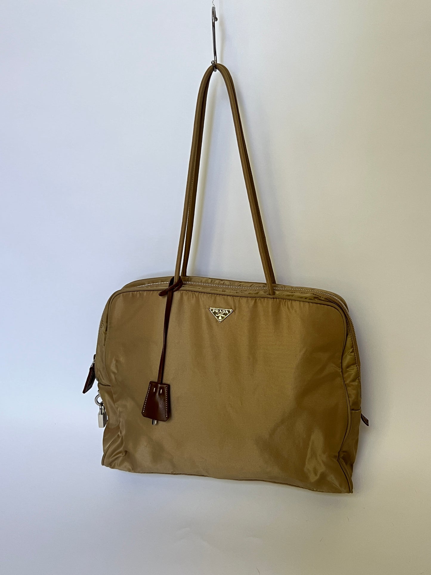 Prada Tessuto Nylon Lock & Key Shoulder Bag