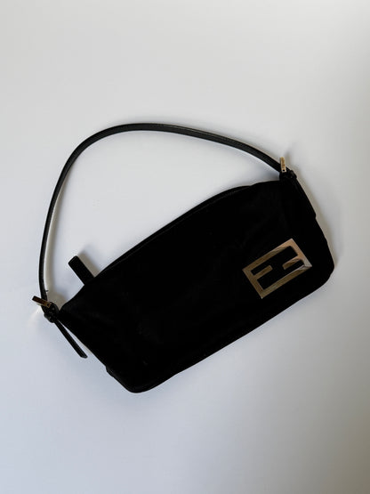 Fendi Black Nylon Mini Shoulder Bag