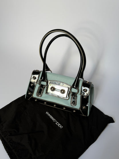 Dolce & Gabbana Baby Blue Studded Leather Bag