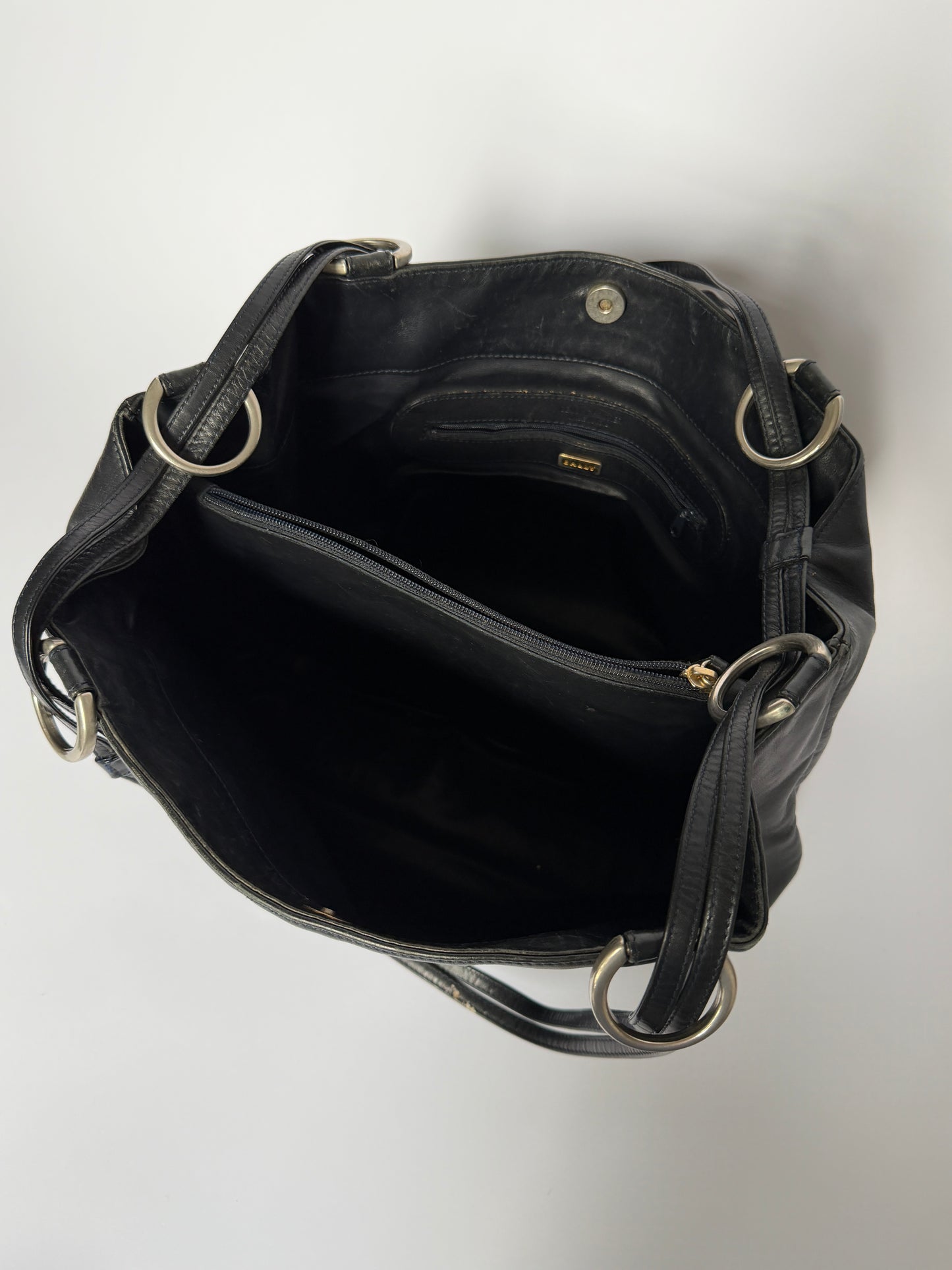 Vintage Bally Silver Ring Tote Bag