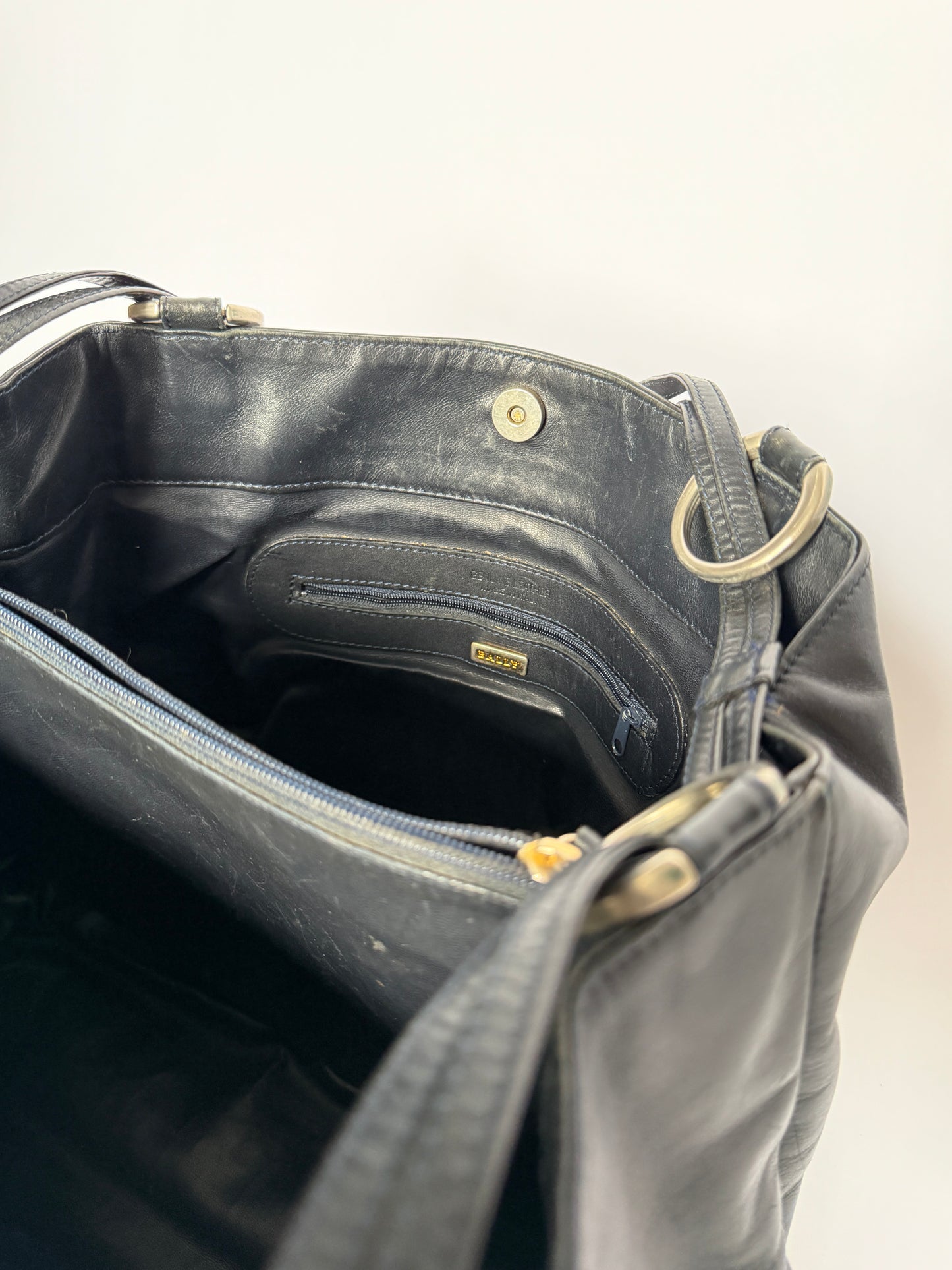 Vintage Bally Silver Ring Tote Bag